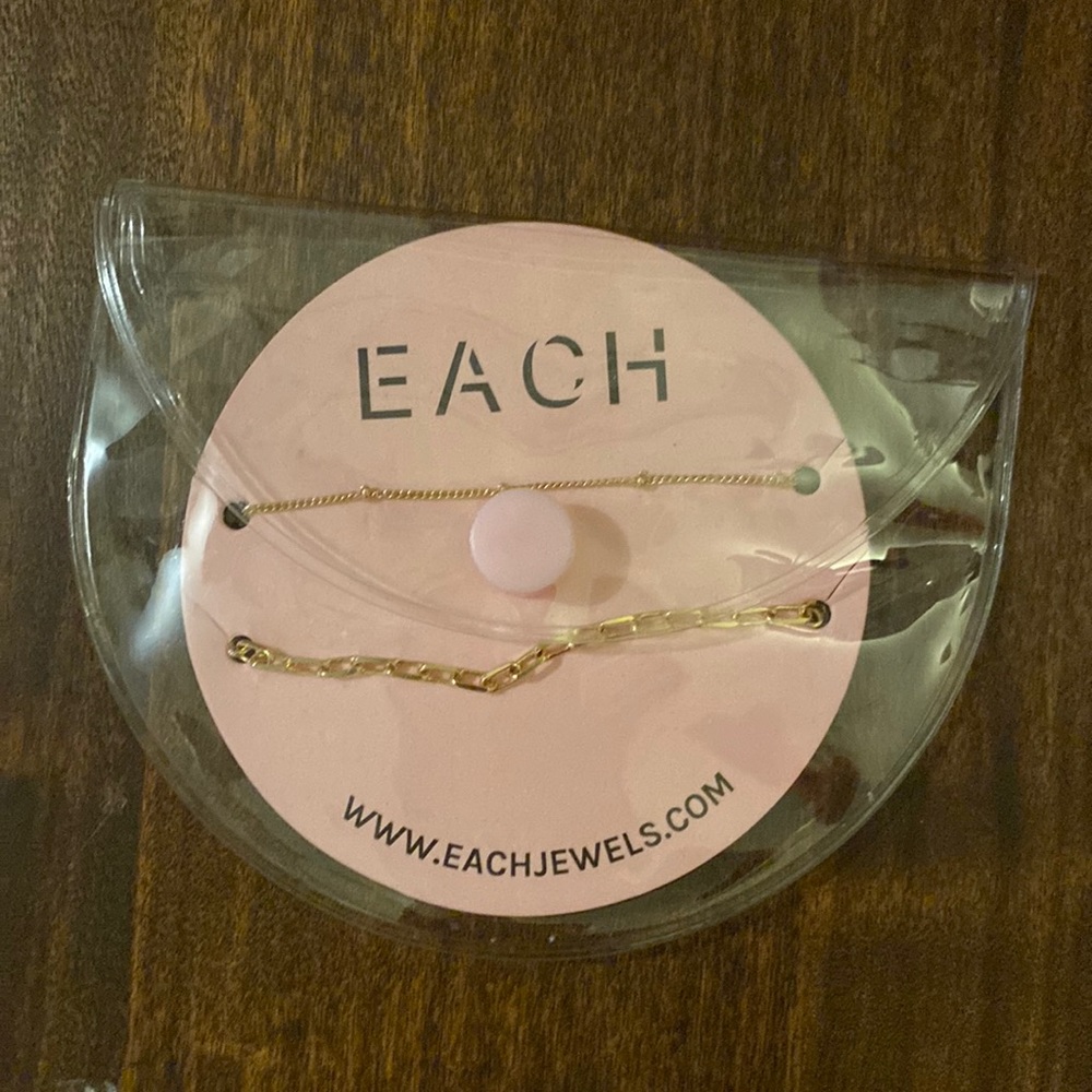 14K gold plated necklace pair